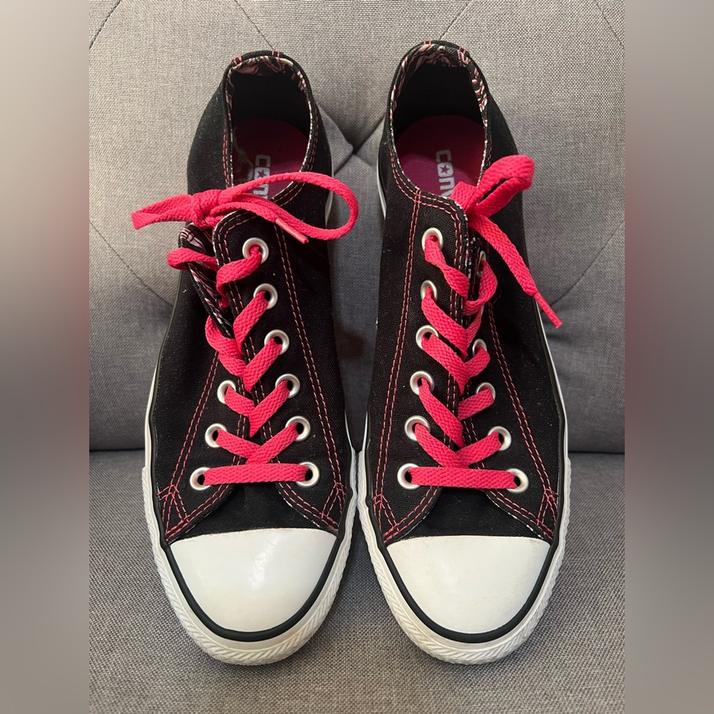 Women’s Converse All Star Shoes Black/Hot Pink
